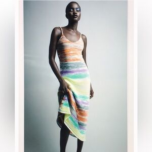 Zara watercolor knit maxi dress